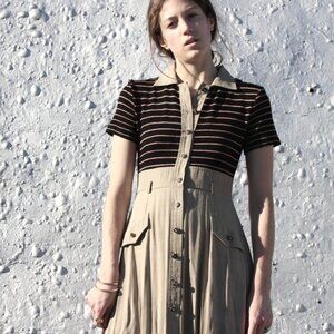 Vintage 1970s safari style Day dress